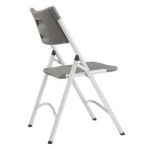 National Public Seating 620 Charcoal Slate Plastic Blow Molded Resin Folding Chair, Silver Frame, 4/Carton addl-1