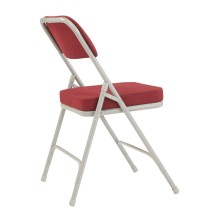 National Public Seating 3218 Burgundy 2 Fabric Padded Metal Folding Chair, Gray Frame, 2/Carton  addl-3