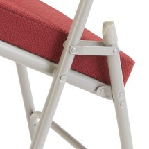 National Public Seating 3218 Burgundy 2 Fabric Padded Metal Folding Chair, Gray Frame, 2/Carton  addl-2