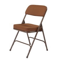 National Public Seating 3219 Antique Gold 2 Fabric Padded Metal Folding Chair, Brown Frame,  2/Carton  addl-4
