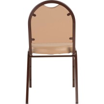 National Public Seating 9201-M Dome Back French Beige Vinyl Upholstered Stack Chair, Mocha Frame addl-4