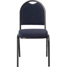 National Public Seating 9254-BT Dome Back Midnight Blue Fabric Upholstered Stack Chair, Black Frame addl-3