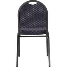 National Public Seating 9264-BT Dome Back Navy Pattern Fabric Upholstered Stack Chair, Black Frame addl-3