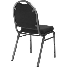 National Public Seating 9260-SV Dome Back Ebony Black Fabric Upholstered Stack Chair, Silvervein Frame addl-1