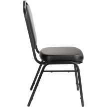 National Public Seating 9310-BT Silhouette Black Vinyl Upholstered Stack Chair, Black Frame addl-4