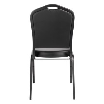 National Public Seating 9310-BT Silhouette Black Vinyl Upholstered Stack Chair, Black Frame addl-3