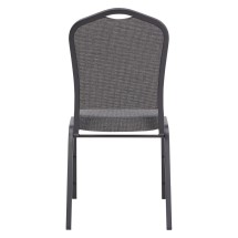National Public Seating 9362-BT Silhouette Natural Graystone Fabric Upholstered Stack Chair, Black Frame addl-1
