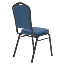 National Public Seating 9374-BT Silhouette Natural Blue Fabric Upholstered Stack Chair, Black Frame addl-3