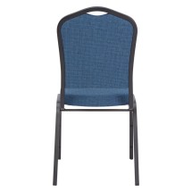 National Public Seating 9374-BT Silhouette Natural Blue Fabric Upholstered Stack Chair, Black Frame addl-1