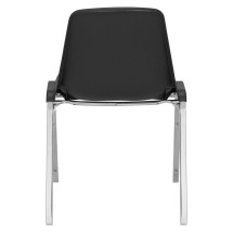 National Public Seating 8110 Chrome Poly Shell Black Stacking Chair addl-2