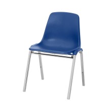 National Public Seating 8125 Chrome Poly Shell Blue Stacking Chair addl-2