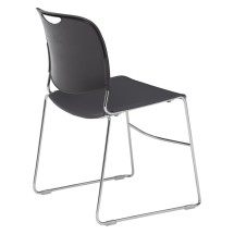 National Public Seating 8502 Ultra-Compact Gunmetal Gray Plastic Stack Chair addl-1