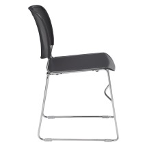 National Public Seating 8502 Ultra-Compact Gunmetal Gray Plastic Stack Chair addl-4