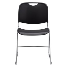 National Public Seating 8510 Ultra-Compact Black Plastic Stack Chair addl-3