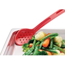 Winco CVPS-13K Black Polycarbonate 13 Curved Perforated Serving Spoon 1 1/2 oz. addl-2