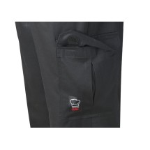 Winco UNF-11KL Black Poly-Cotton Cargo Chef Pants, Size L addl-1