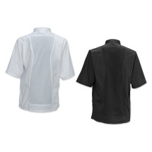 Winco UNF-9KXL Black Short Sleeve Chef's Shirt with Tapered Fit, Size XL addl-2