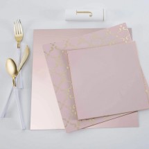 TigerChef Square Rose Gold Lightweight Mirror Charger Plate 12 addl-2