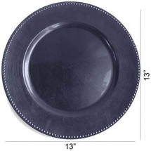 TigerChef Navy Blue Round Beaded Charger Plate 13, Set of 2 addl-1