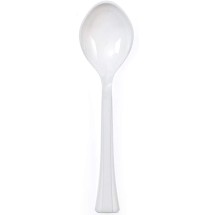 TigerChef Disposable Heavy Duty White Plastic Serving Spoon/Fork Set, 6 Sets addl-2