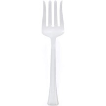 TigerChef Disposable Heavy Duty White Plastic Serving Spoon/Fork Set, 6 Sets addl-3
