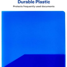 Plastic Two-Pocket Folder, 20-Sheet Capacity, Translucent Blue addl-4