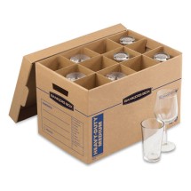 SmoothMove Kitchen Moving Kit, Medium, Half Slotted Container (HSC), 18.5 x 12.25 x 12, Brown Kraft/Blue addl-3