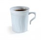 Fineline Settings 508-WH White Silver Splendor Plastic Coffee Mug 8 oz. - 10 doz addl-1