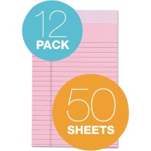 Prism + Writing Pads, Narrow Rule, 5 x 8, Pastel Pink, 50 Sheets, 12/Pack addl-1