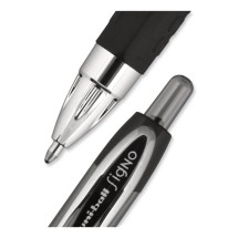 Signo 207 Retractable Gel Pen, 1mm, Black Ink, Translucent Black Barrel, Dozen addl-1
