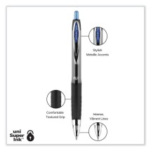 Signo 207 Retractable Gel Pen, 0.7mm, Blue Ink, Smoke/Black/Blue Barrel, Dozen addl-3