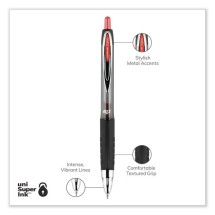 Signo 207 Retractable Gel Pen, 0.7mm, Red Ink, Smoke/Black/Red, Dozen addl-1