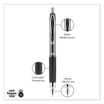 Signo 207 Retractable Gel Pen, 0.7mm, Black Ink, Translucent Black Barrel, 4/Pack addl-3