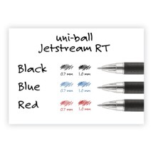 Jetstream RT Retractable Roller Ball Pen, Bold 1mm, Red Ink, Black Barrel addl-3