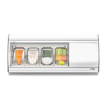 Koolmore KM-SR46-WH White Curved Glass Refrigerated Sushi Display Case 46 addl-1