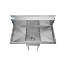 Koolmore SA141611-12B3 One Compartment Stainless Steel Sink with Two Drainboards 38 addl-3