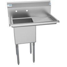 Koolmore SA151512-15R3 One Compartment Stainless Steel Sink with Right Drainboard 33 addl-5