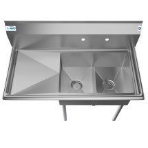 Koolmore SB121610-16L3 Two Compartment Stainless Steel Sink with Left Drainboard 43 addl-5