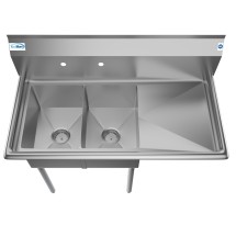 Koolmore SB121610-16R3 Two Compartment Stainless Steel Sink with Right Drainboard 43 addl-3