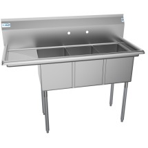 Koolmore SC121610-12L3 Three Compartment Stainless Steel Sink with Left Drainboard 51 addl-1