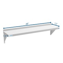 Koolmore WMSH-1248 Stainless Steel Wall Shelf 48W x 12D addl-5