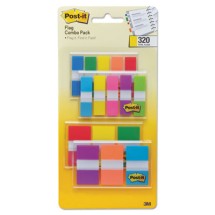 1/2" and 1" Page Flag Value Pack, Nine Assorted Colors, 320/Pack