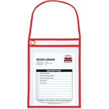1-Pocket Shop Ticket Holder with Strap and Red Stitching, 75-Sheet, 9 x 12, 15/Box