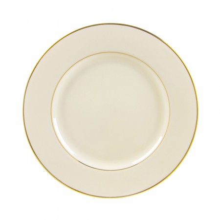 10 Strawberry Street CGLD0001 10-3/4" Cream Double Gold Line Dinner Plate
