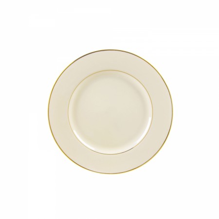 10 Strawberry Street CGLD0005 6-3/4" Cream Double Gold Line Bread and Butter Plate