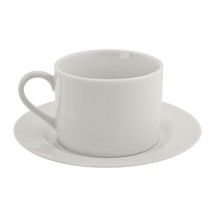 10 Strawberry Street RB0009 6 oz. Classic White Can Cup and Saucer Set