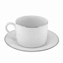10 Strawberry Street SL0009 Silver Line Can Cup and Saucer 6 oz.