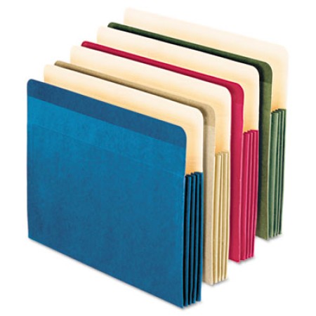 100% Recycled Colored File Pocket, 3.5