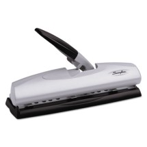 20-Sheet LightTouch Desktop Two-to-Seven-Hole Punch, 9/32" Holes, Silver/Black