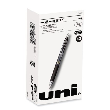 207 Signo Gel Ultra Micro Retractable Gel Pen, 0.38mm, Black Ink, Smoke Barrel